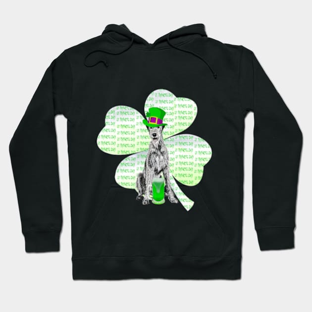 Irish Wolfhound St Patrick’s Day Design Hoodie by NikkiBear67